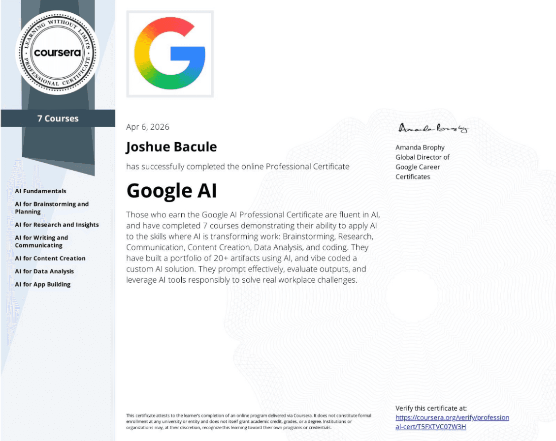 Google AI - Professional Certificate